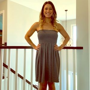 Gray Strapless Cover Up